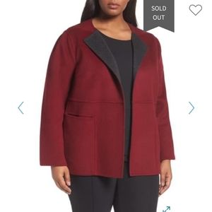 Lafayette 148 New York Oriana Reversible  Wool Cashmere Jacket size Medium
